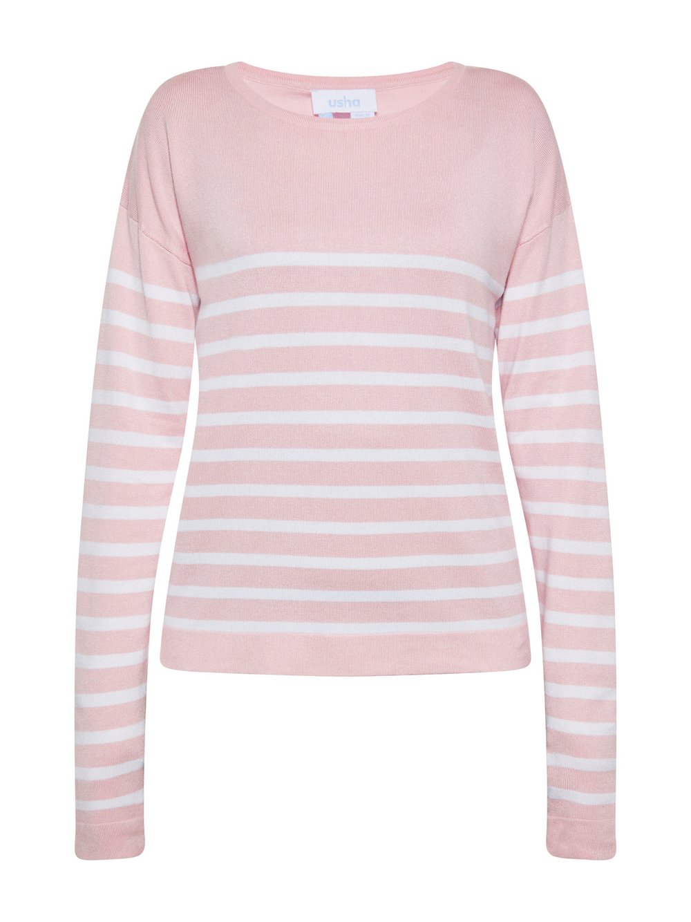 Usha Pullover Damen Viskose rosa gestreift, L