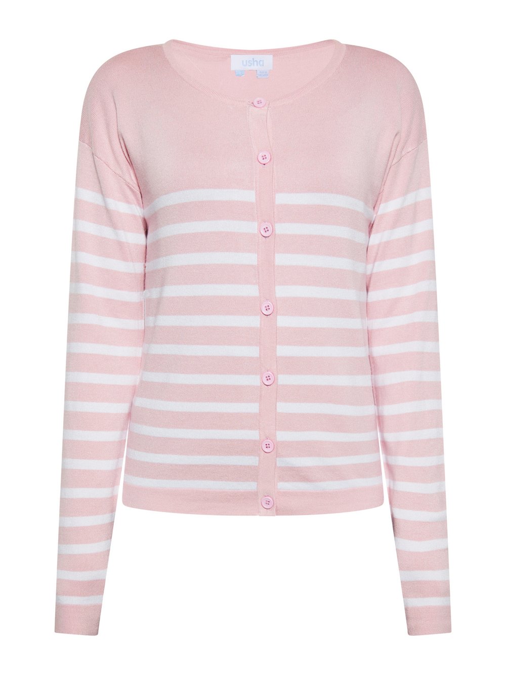 Usha Cardigan Damen Viskose rosa gestreift, XXL