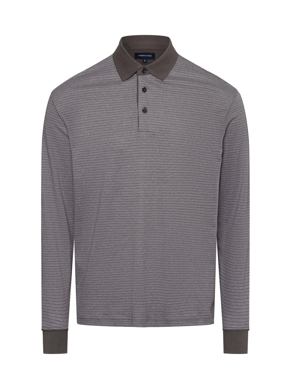 Andrew James Poloshirt Herren grau gestreift, L