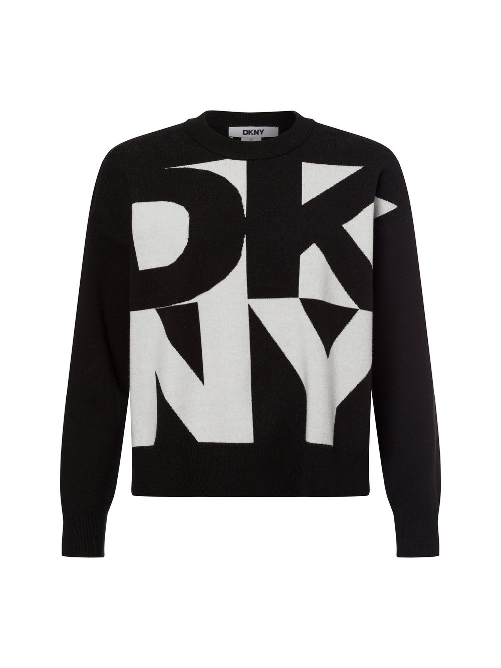 DKNY Strickpullover Damen schwarz gemustert, L