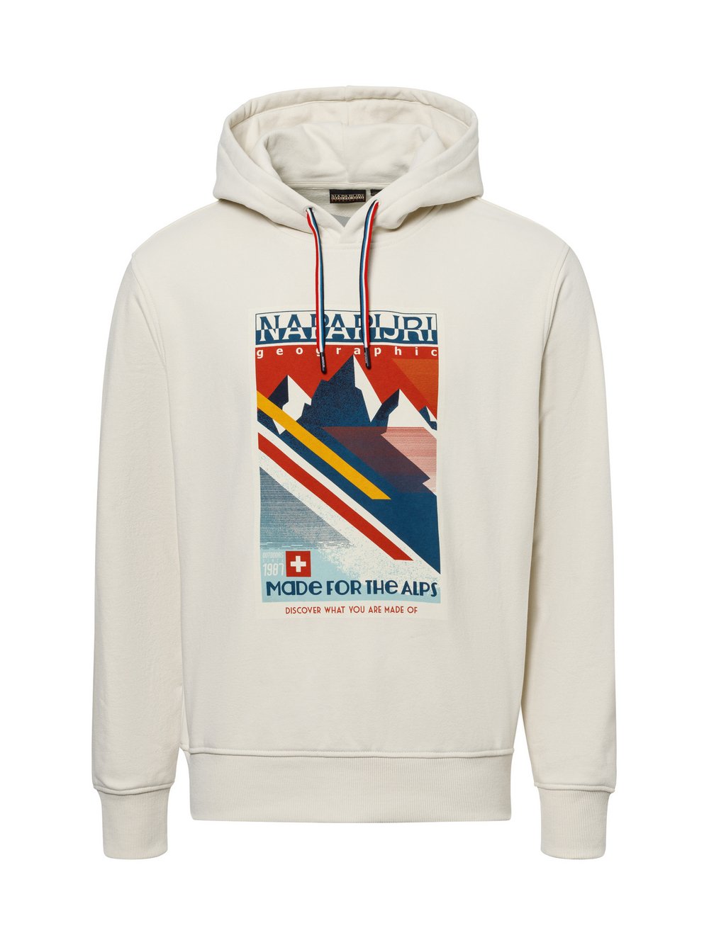 Napapijri Kapuzenpullover Herren Baumwolle beige gemustert, XL