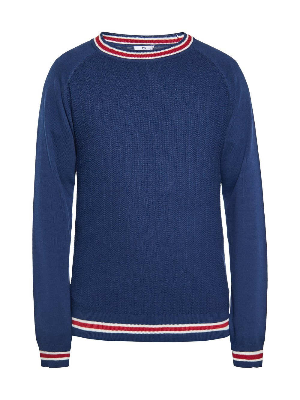 Mo Pullover Herren Baumwolle blau, S