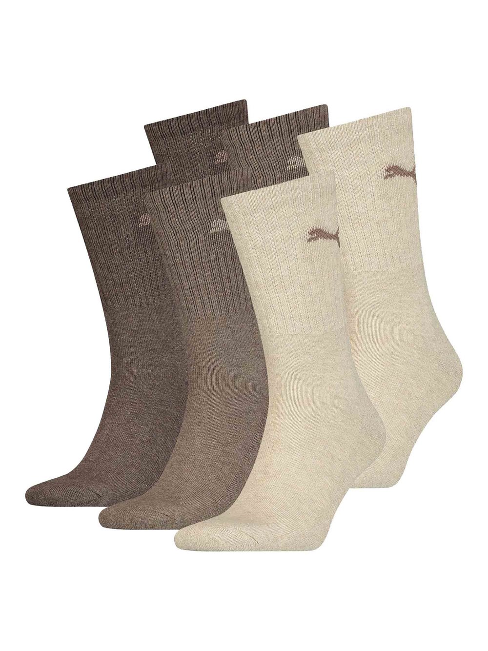 Puma Socken 6er Pack Damen Baumwolle braun, 35-38