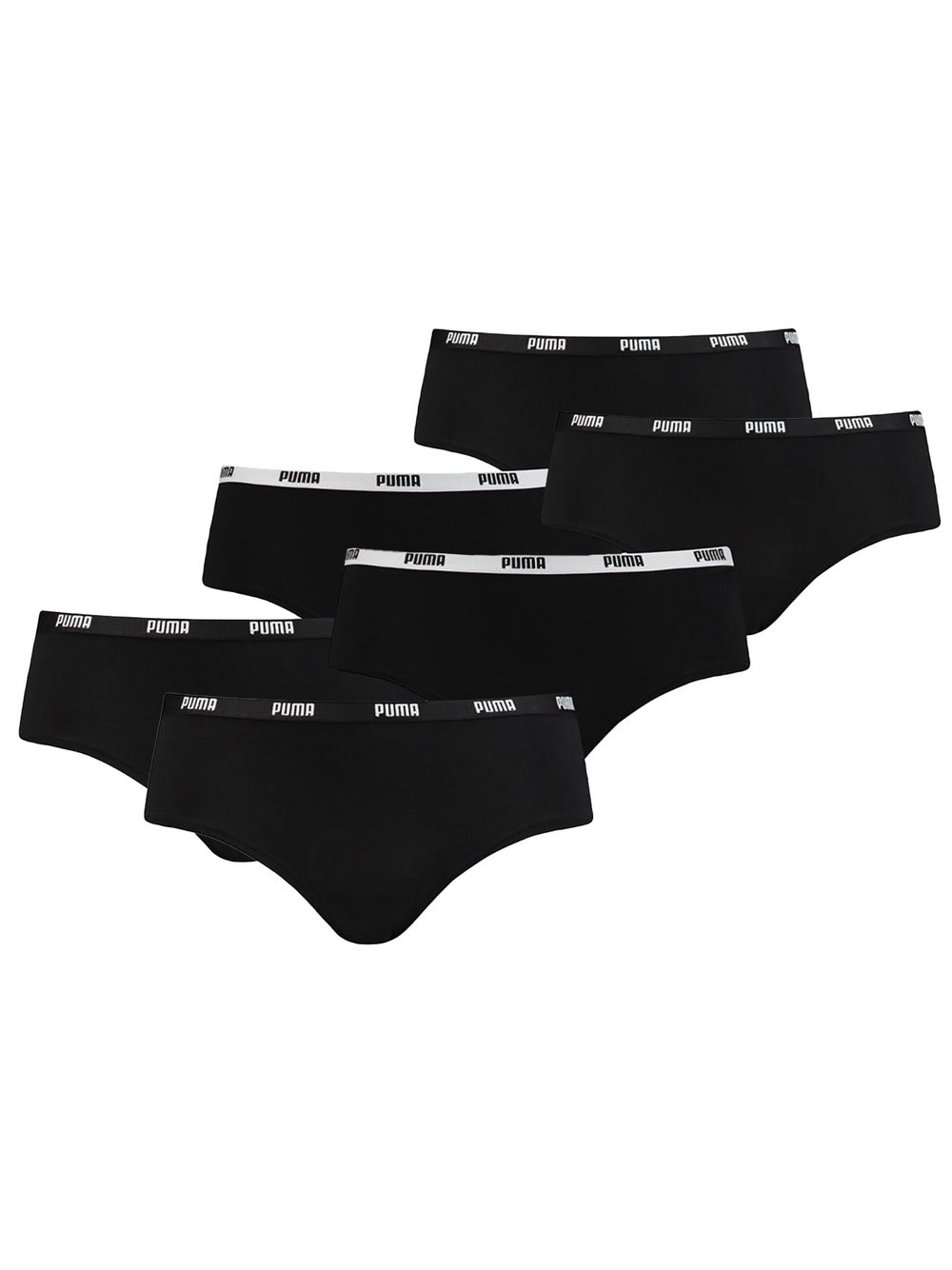Puma Panty 6er Pack Damen Baumwolle schwarz, L