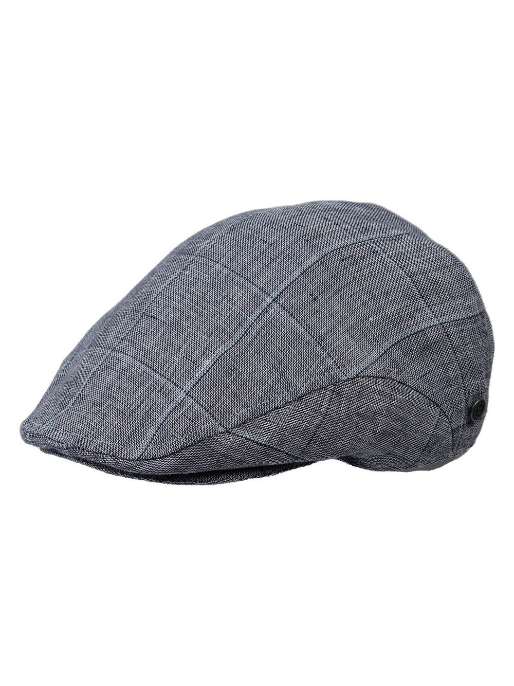 Bugatti Flatcap Herren Leinen blau gemustert, ONE SIZE