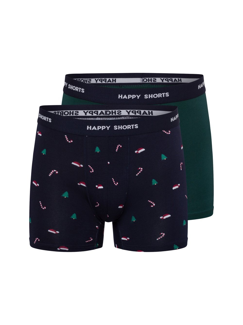 HAPPY SHORTS Boxershorts im 2er-Pack Herren Baumwolle mehrfarbig gemustert, M