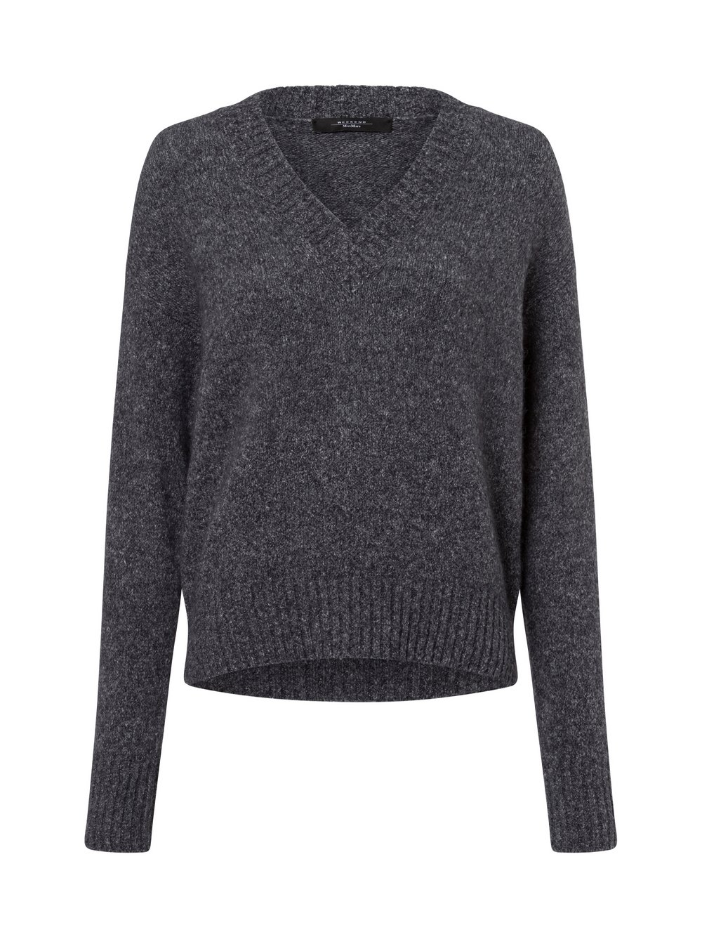 Weekend Max Mara Strickpullover mit Alpaka-Anteil Damen Wolle grau meliert, S