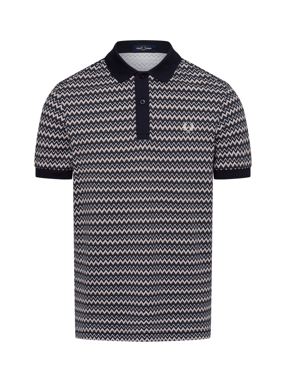 Fred Perry Poloshirt Herren Baumwolle blau gemustert, S