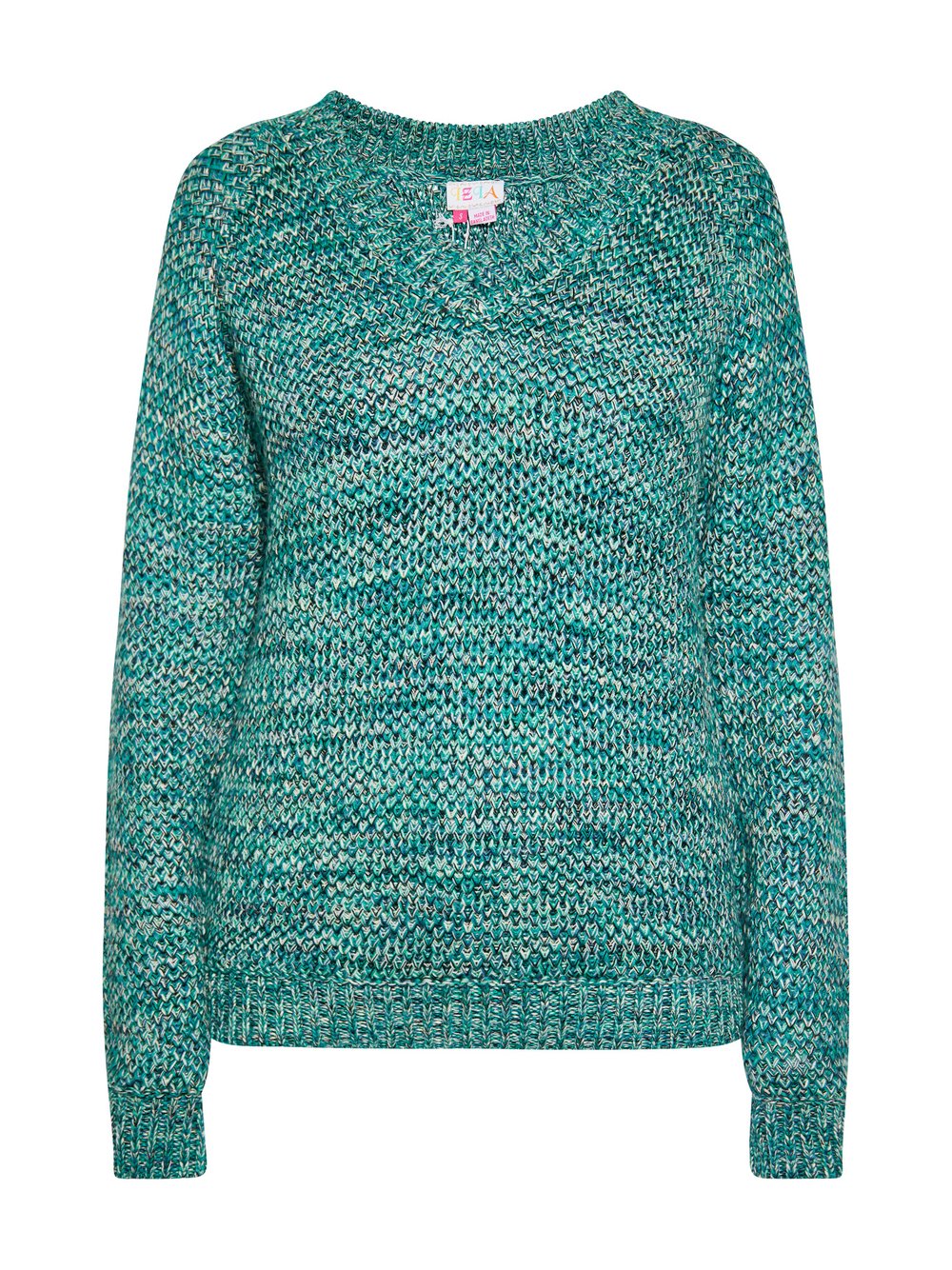 IZIA Strick Pullover Damen Baumwolle blau meliert, L