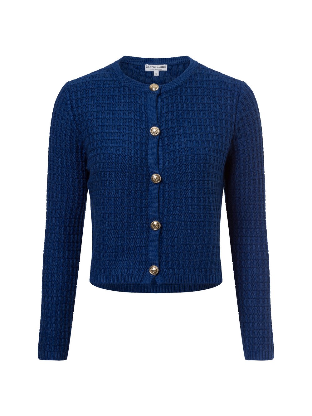 Marie Lund Strickjacke mit Cashmerenteil Damen Baumwolle blau, S