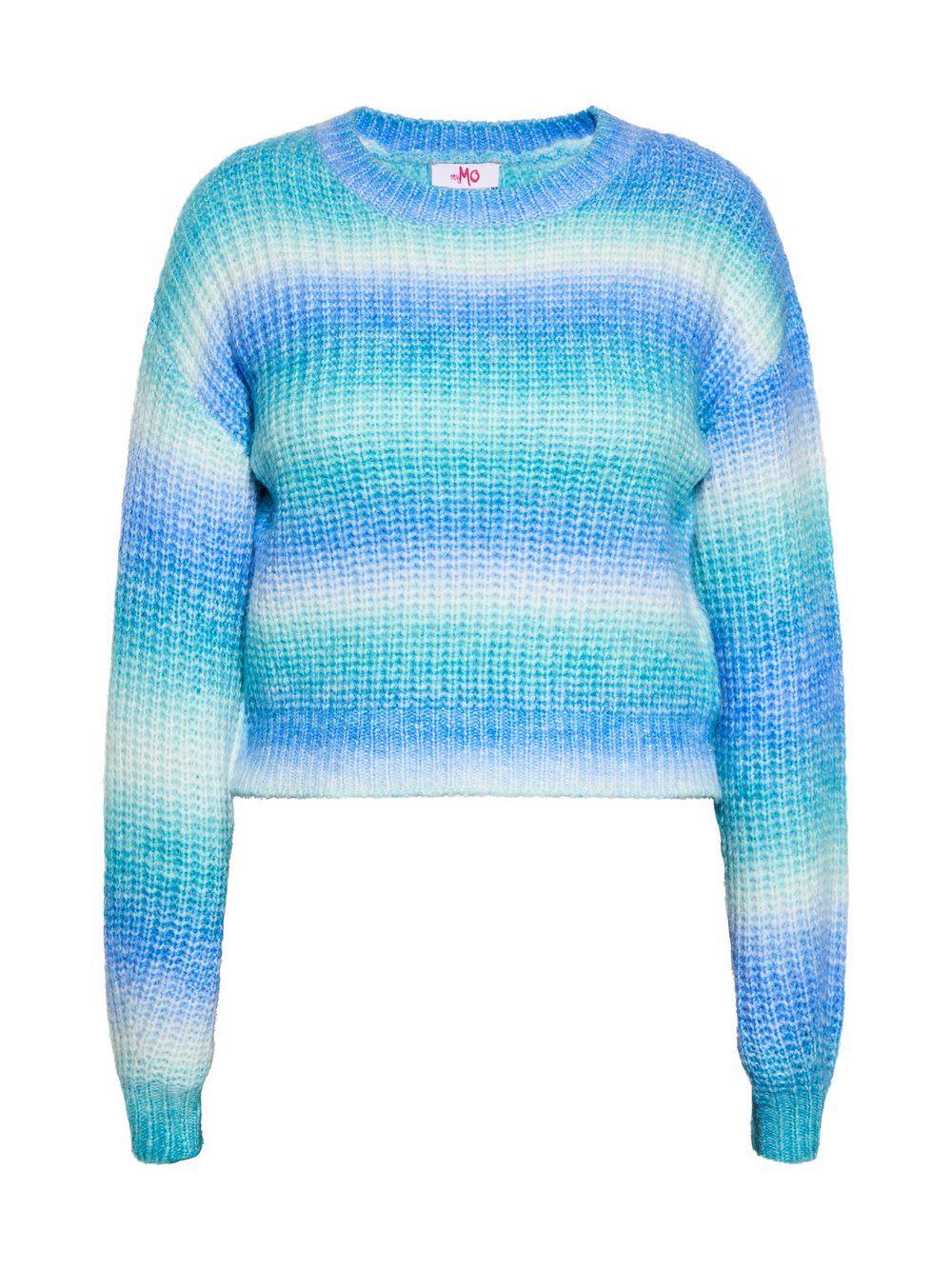 MyMo Strick Pullover Damen blau gemustert, XS