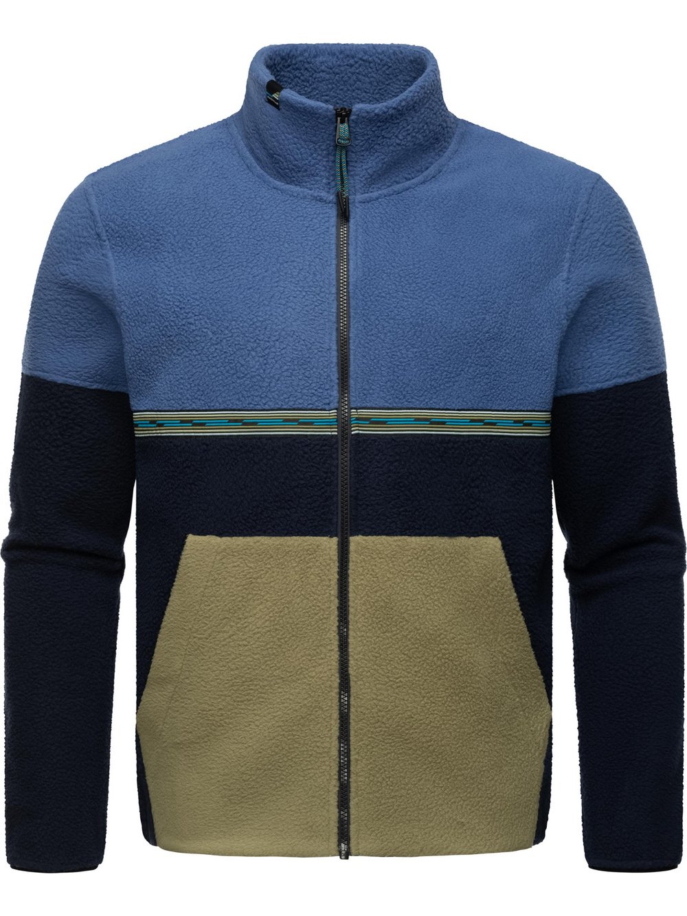 Ragwear Fleecejacke Herren blau gestreift, XXL