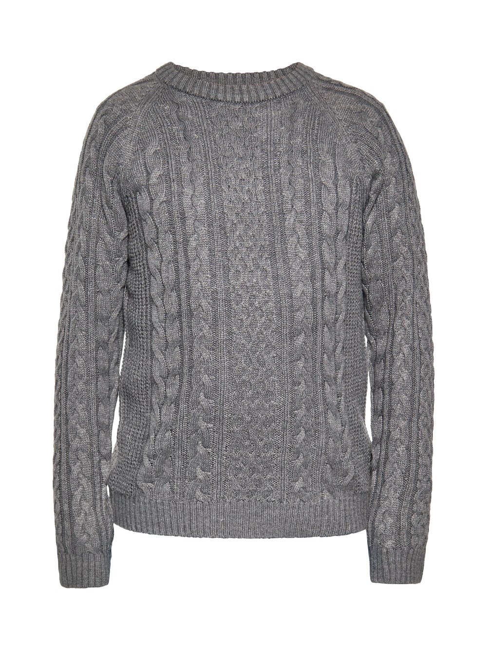 Mo Strick Pullover Herren grau gemustert, M