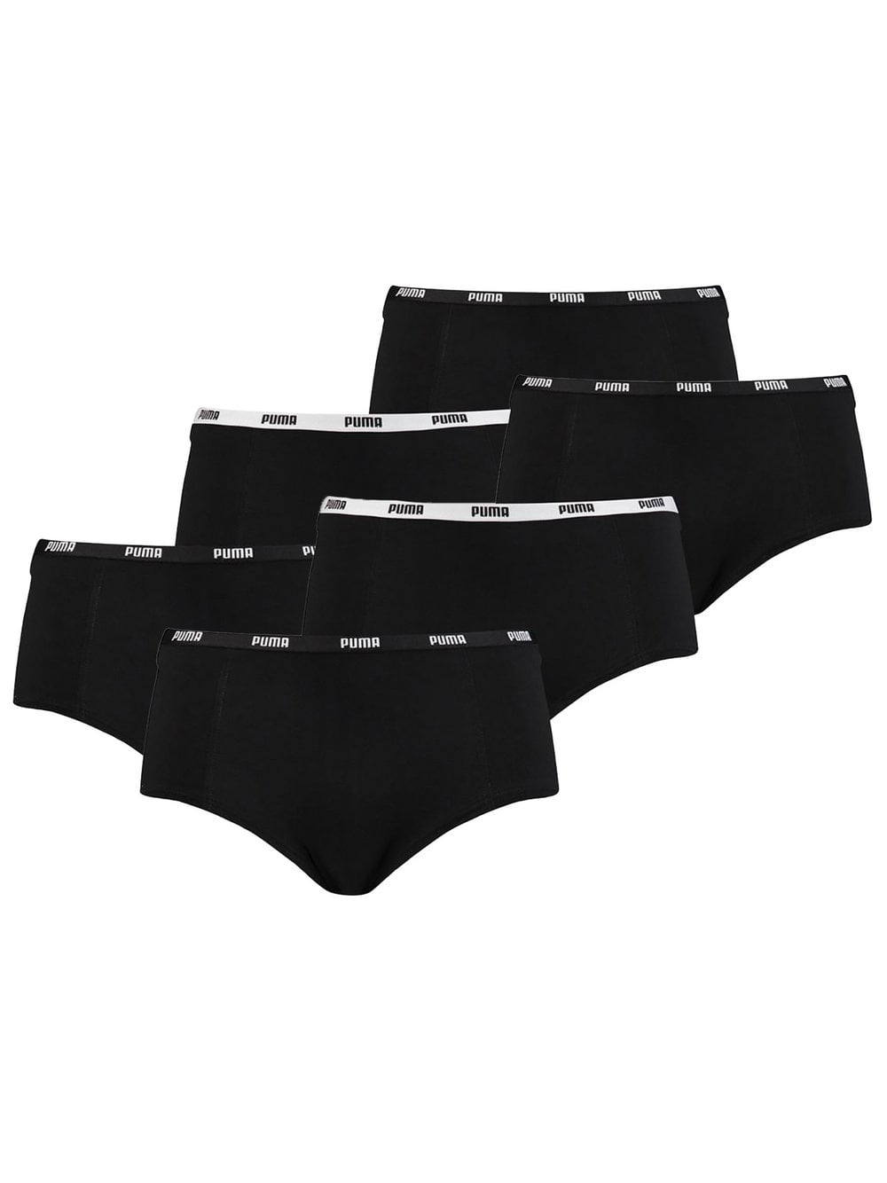 Puma Panty 6er Pack Damen Baumwolle schwarz, XL