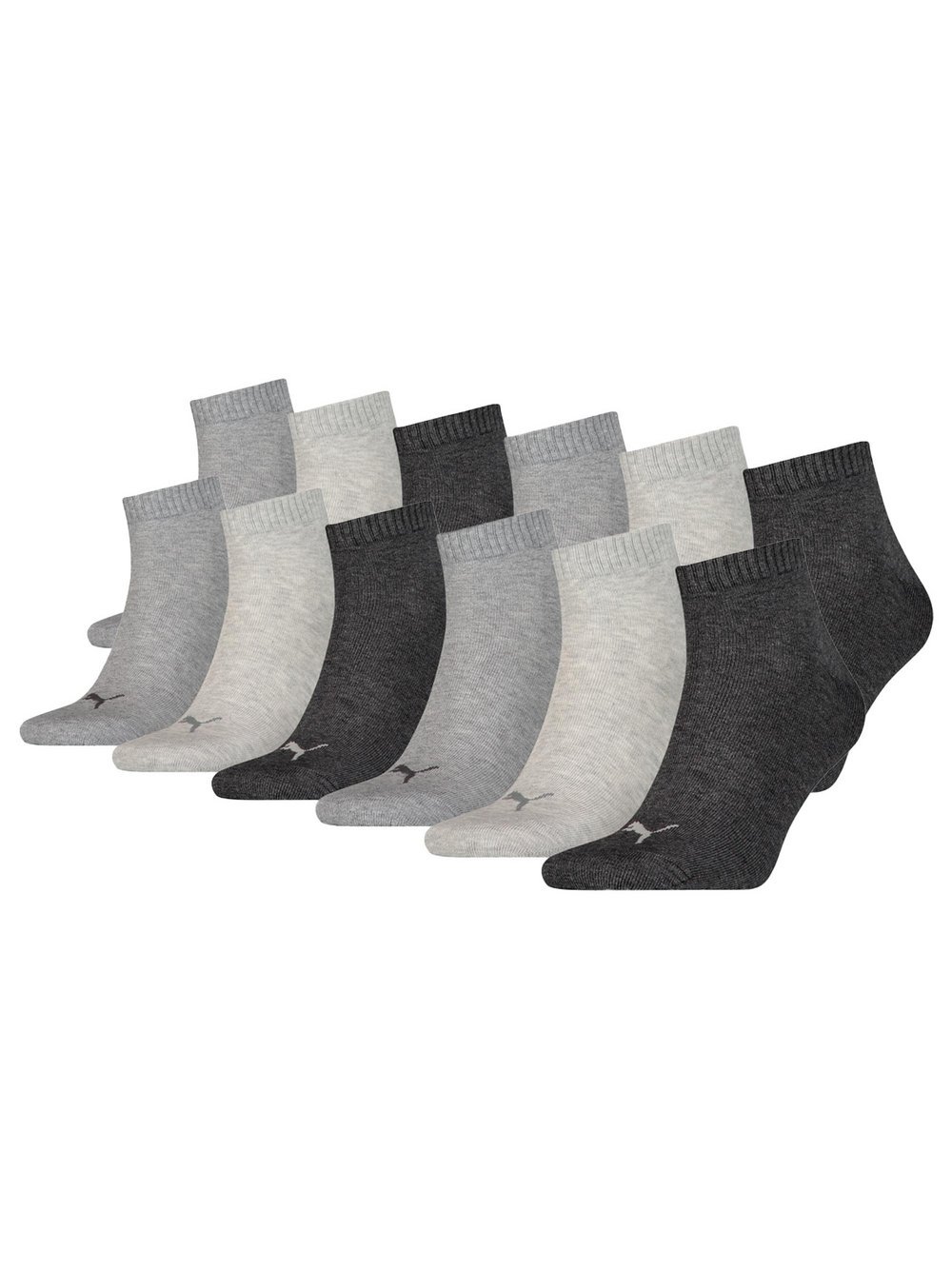 Puma Socken 12er Pack Damen Baumwolle grau, 47-48