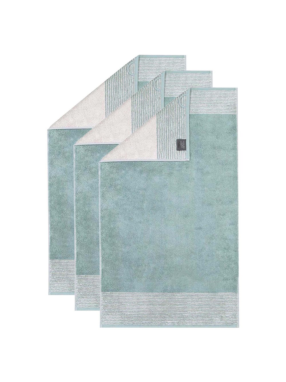Thumbnail - Cawö Gästetuch 3er Pack Damen Baumwolle grün, 30x50cm