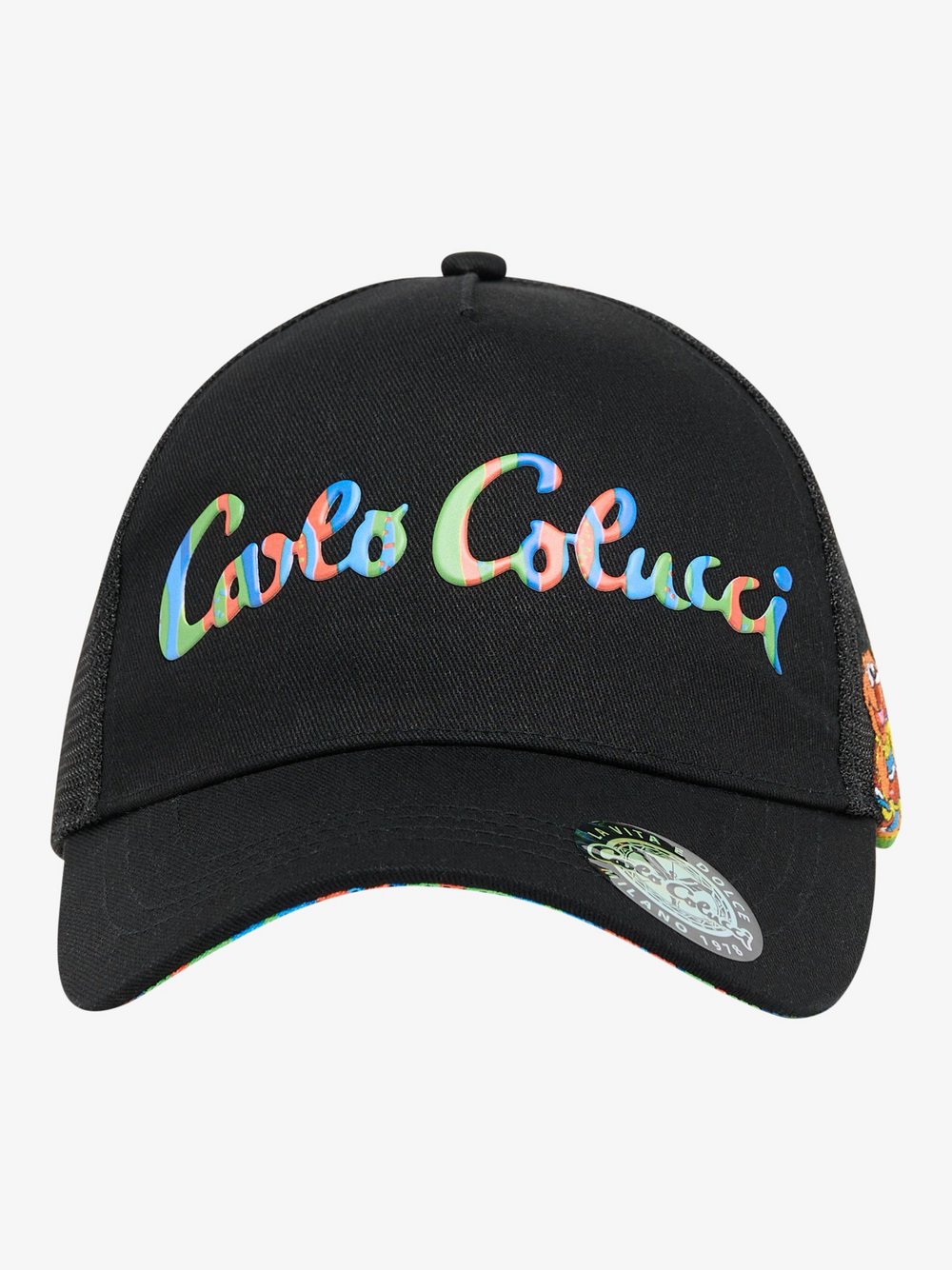 Carlo Colucci Trucker Cap  Herren schwarz bedruckt, ONE SIZE