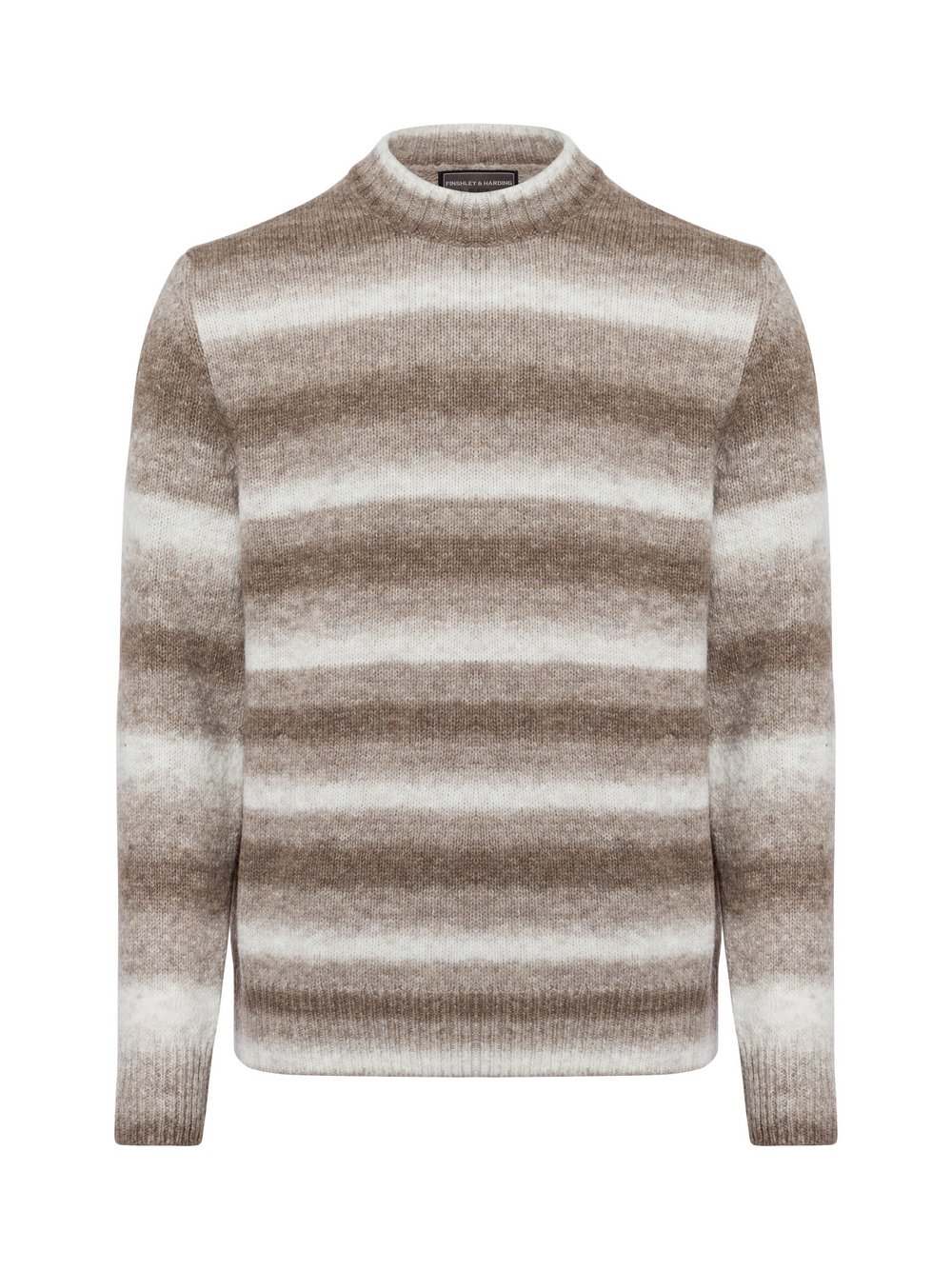 Finshley & Harding Strickpullover Herren beige gestreift, L