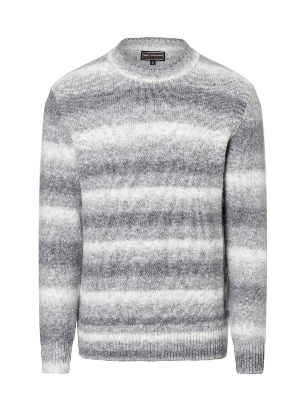 Finshley & Harding Strickpullover Herren grau gestreift, M