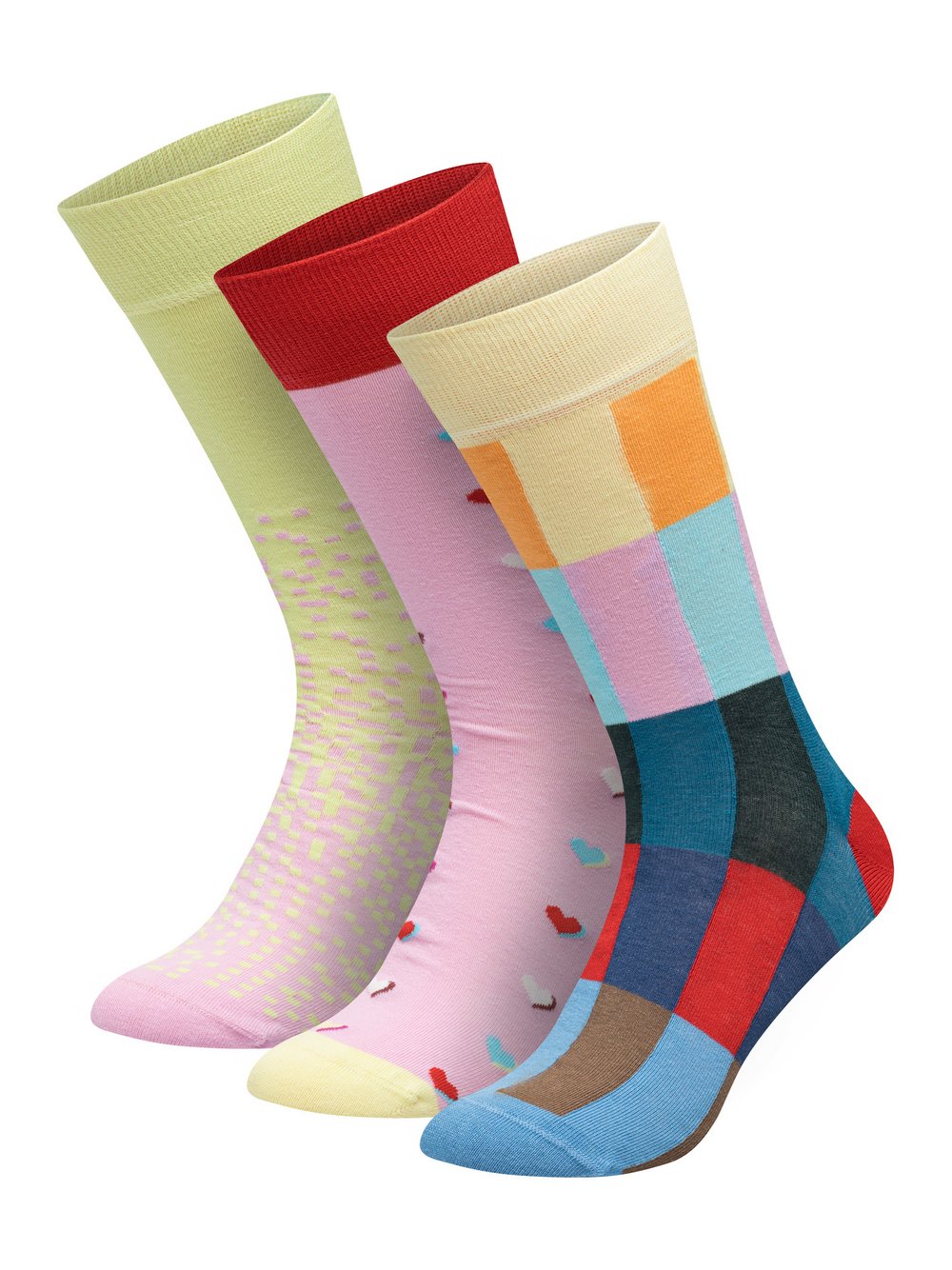 DillySocks 3er-Pack Socken Damen Baumwolle mehrfarbig bedruckt, 41-46