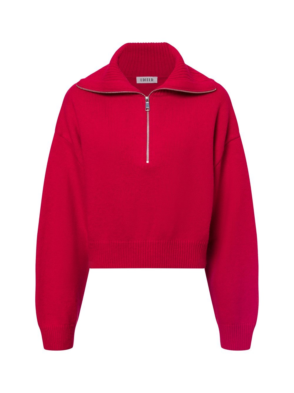 EDITED Strickpullover Damen Wolle rot, 38