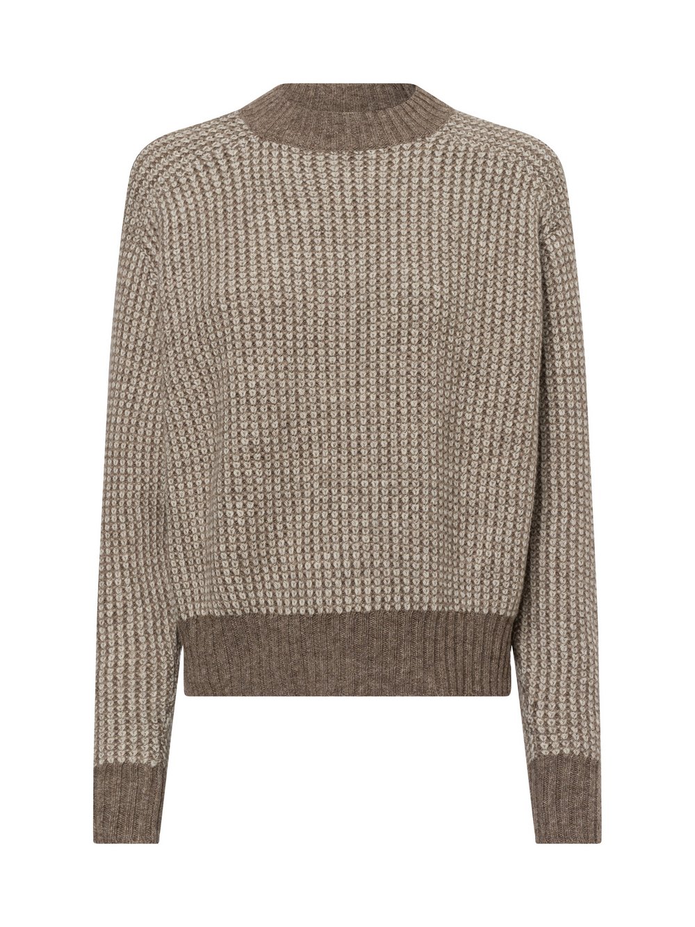 MAX&Co. Strickpullover Damen Wolle beige strukturiert, XS