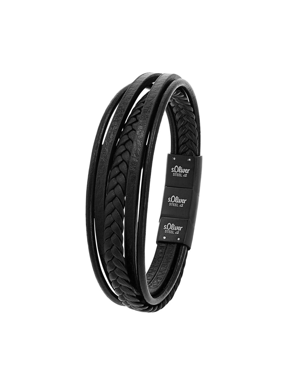 s.Oliver Armband Herren Edelstahl schwarz, 21