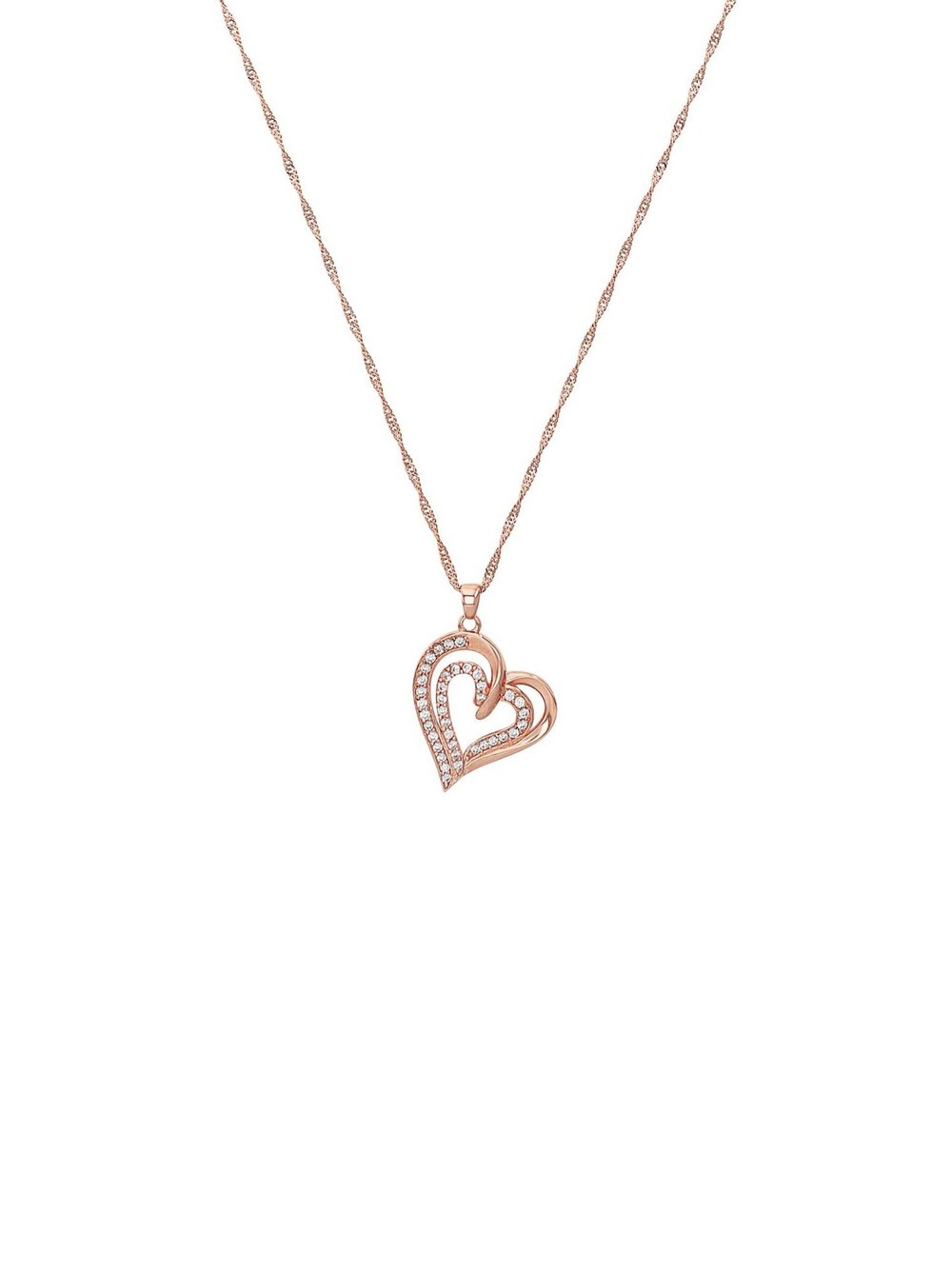 amor Kette mit Anhänger Damen Sterlingsilber roségold, 45