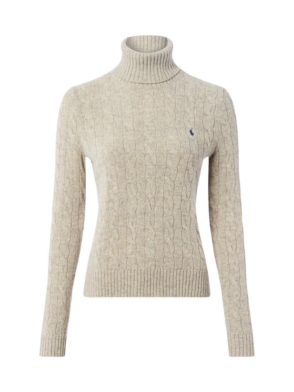 Polo Ralph Lauren Rollkragenpullover aus Wolle mit Cashmere-Anteil Damen grau strukturiert, XS