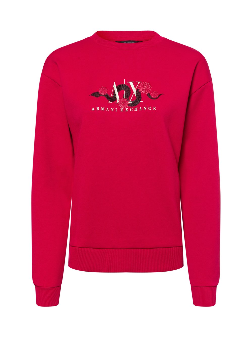 Armani Exchange Sweathirt Damen Baumwolle rot bedruckt, S