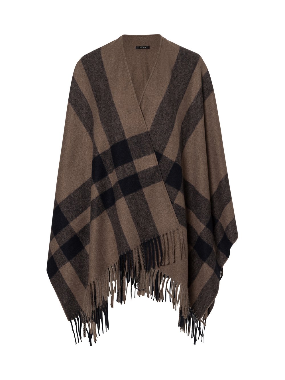 Opus Poncho Damen braun kariert, ONE SIZE