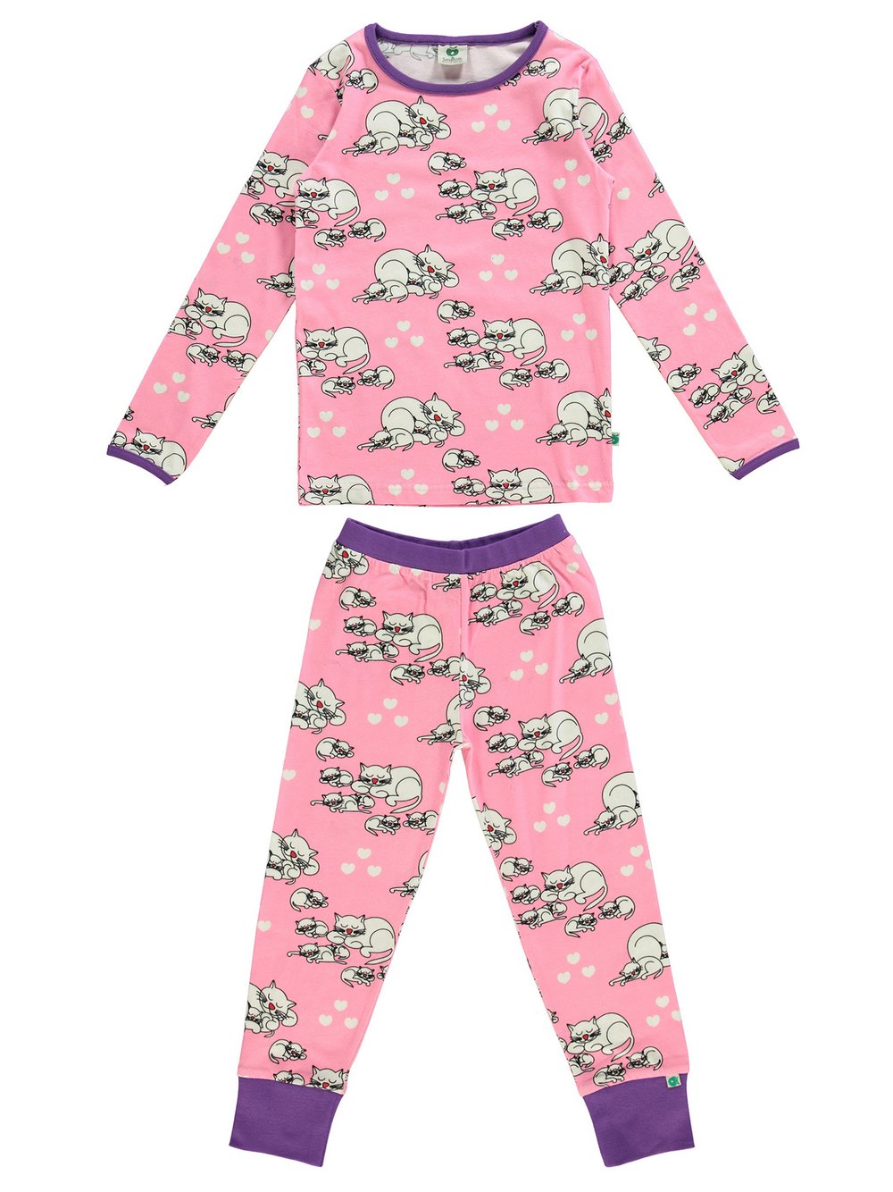 Småfolk Pyjama Set Mädchen Baumwolle pink bedruckt, 92