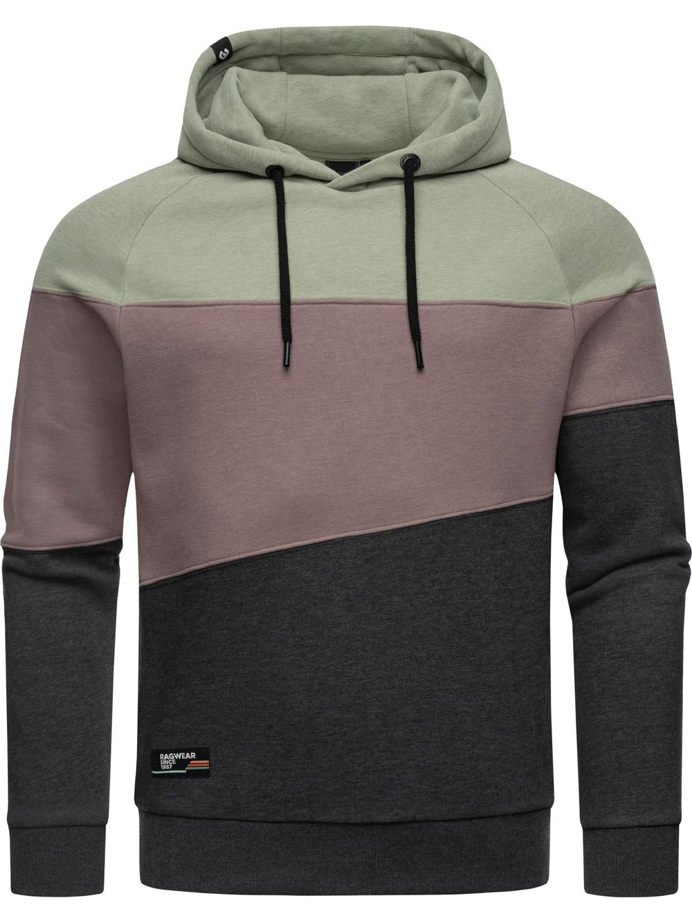 Ragwear Kapuzenpullover Herren Baumwolle grün gestreift, M