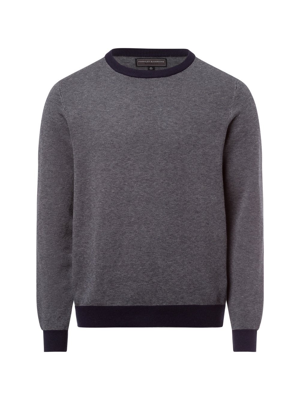 Finshley & Harding Pullover mit Cashmere-Anteil Herren Baumwolle blau meliert, M