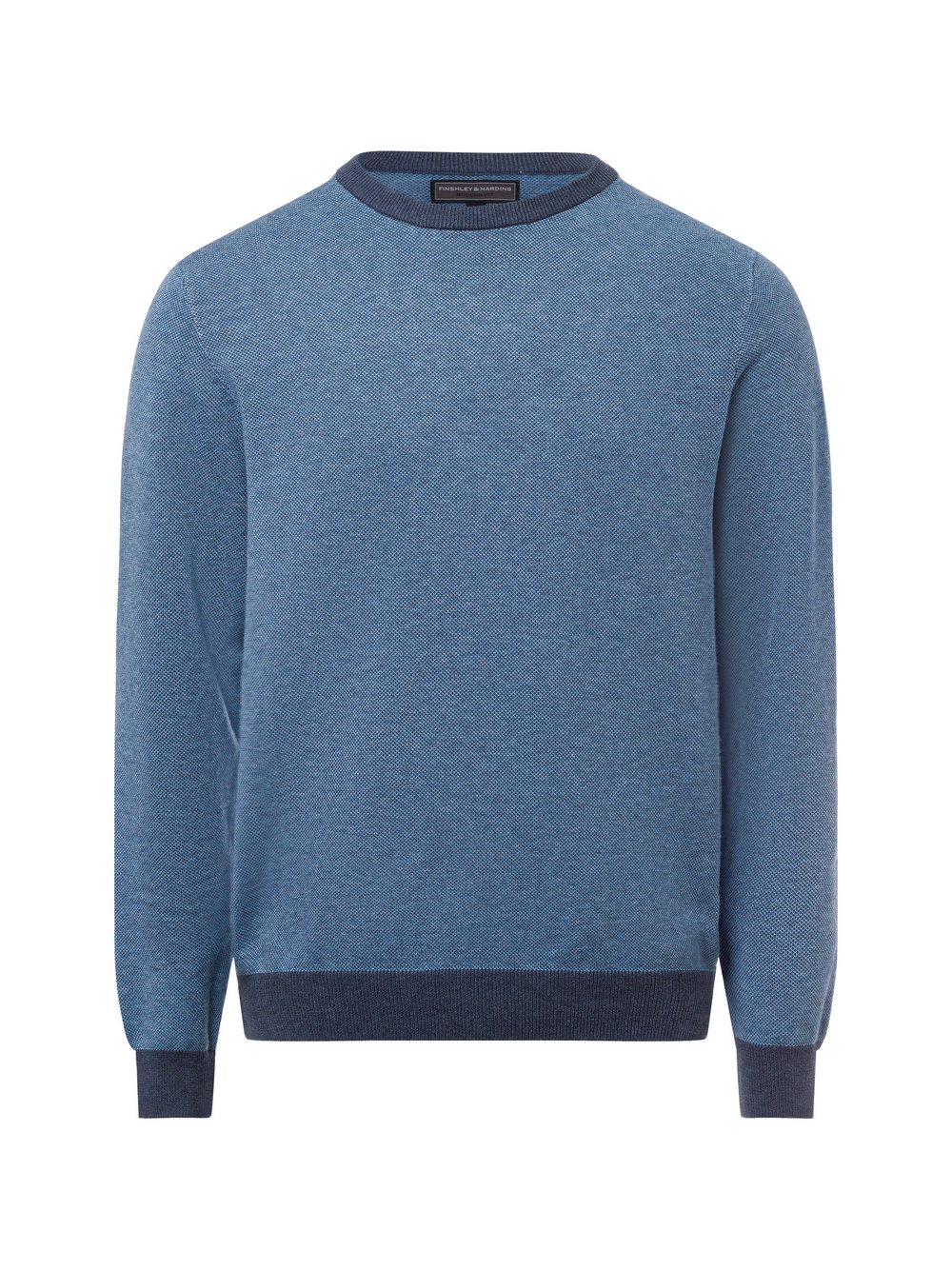 Finshley & Harding Pullover mit Cashmere-Anteil Herren Baumwolle blau meliert, L