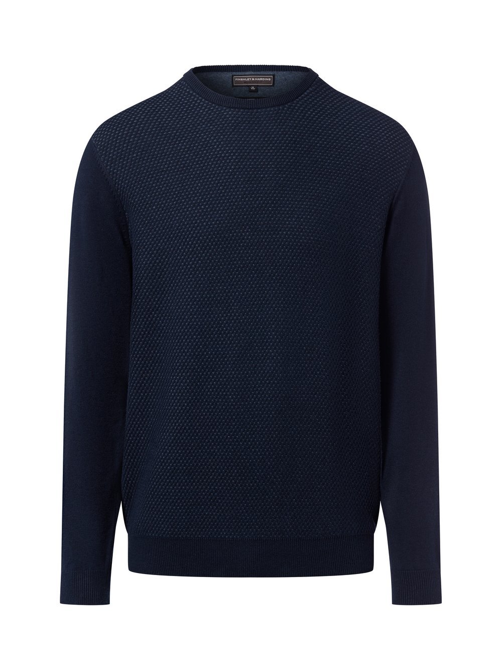 Finshley & Harding Pullover mit Cashmere-Anteil Herren Baumwolle blau gemustert, XXL