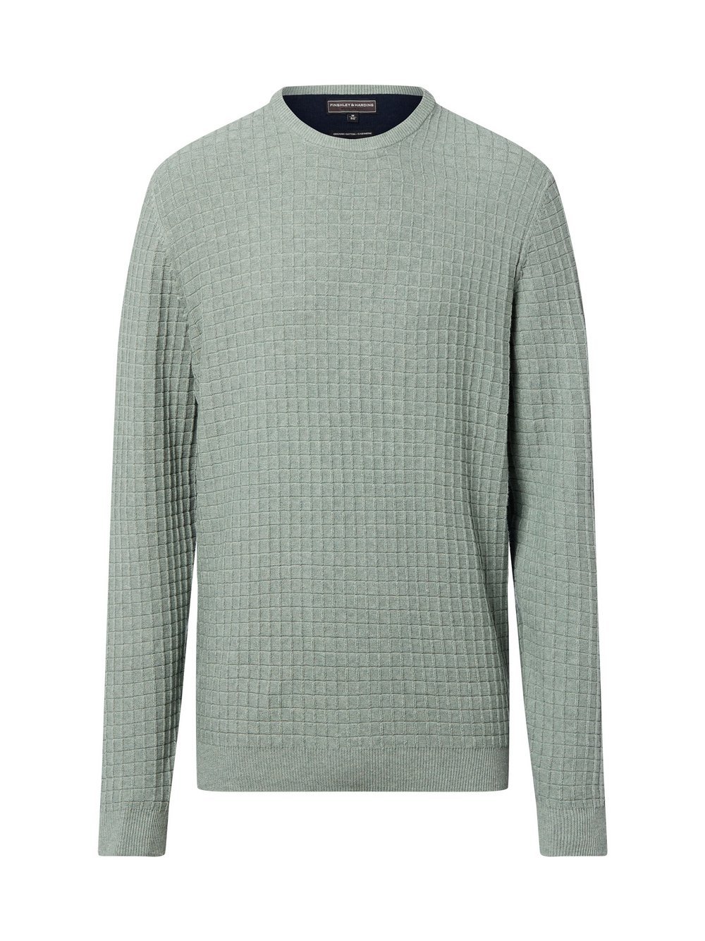 Finshley & Harding Pullover mit Cashmere-Anteil Herren Baumwolle grün strukturiert, M