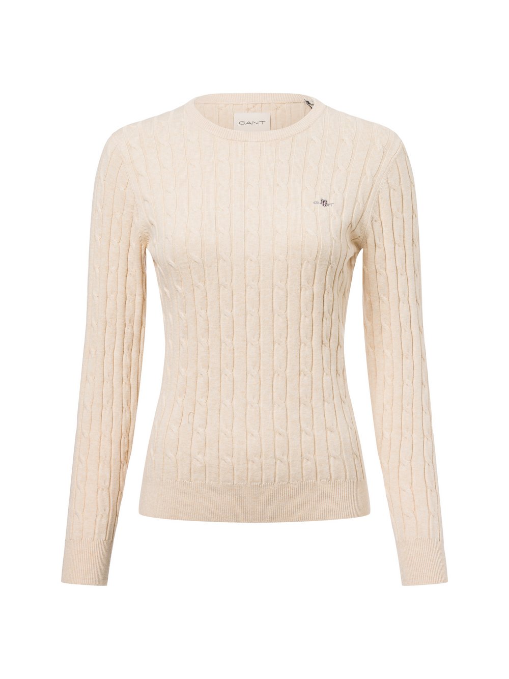 Gant Pullover Damen Baumwolle beige meliert, XS