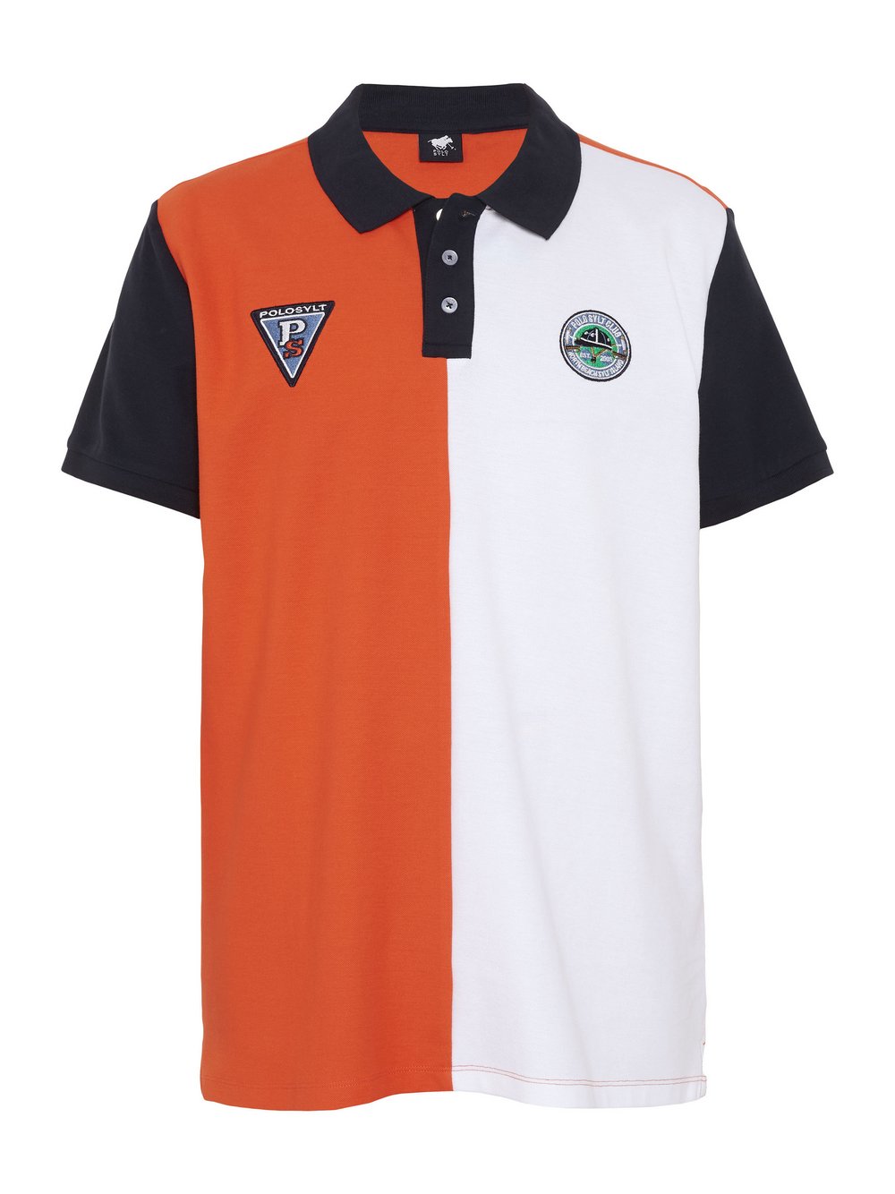 Polo Sylt Polo Herren Baumwolle orange bedruckt, L