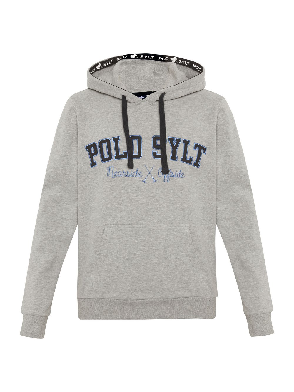 Polo Sylt Kapuzenpullover Herren Baumwolle grau bedruckt, S