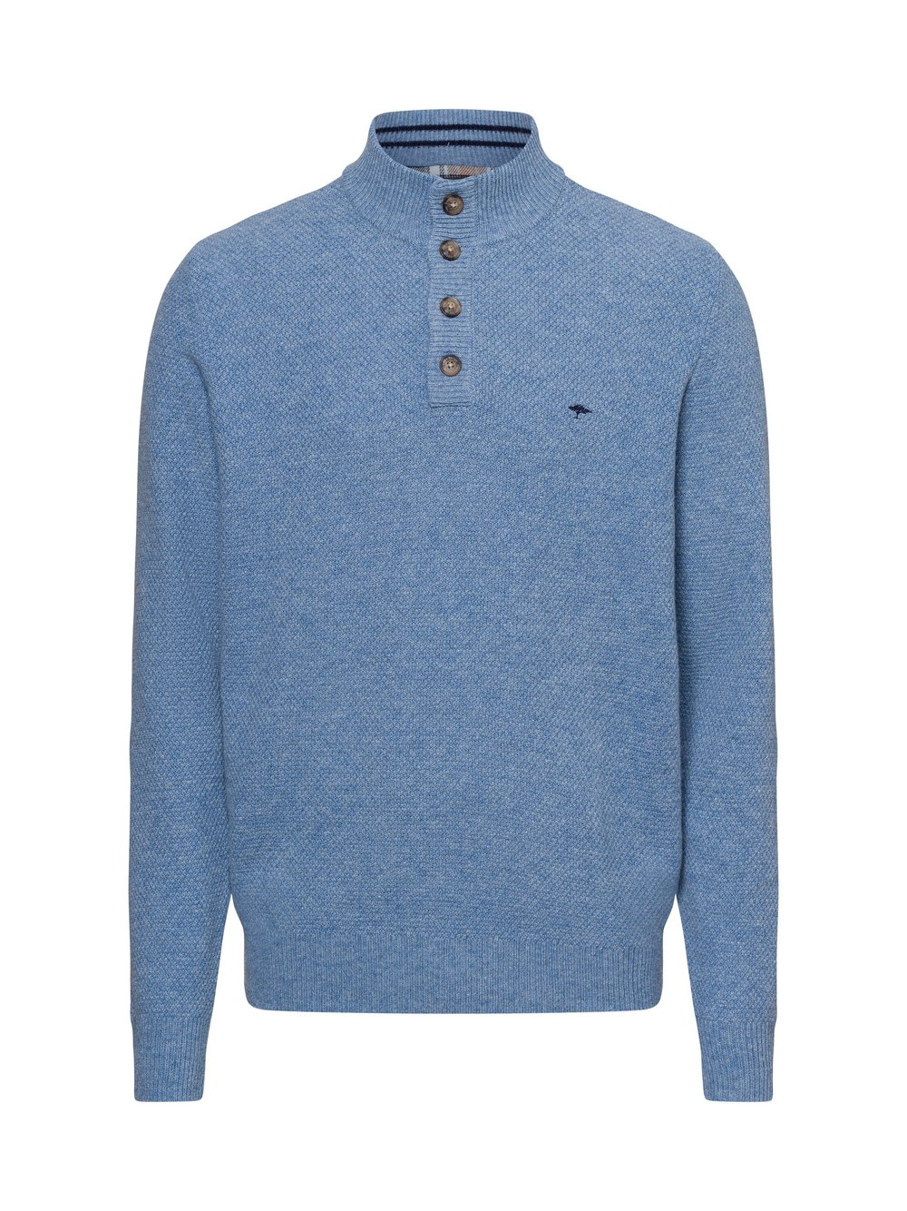 Fynch-Hatton Pullover Herren Wolle blau strukturiert, L