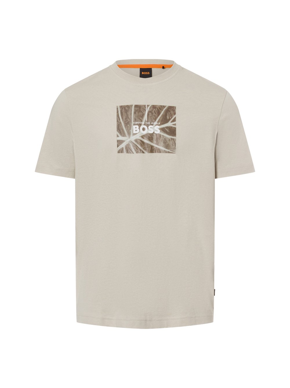 BOSS Orange T-Shirt Herren Baumwolle beige bedruckt, S