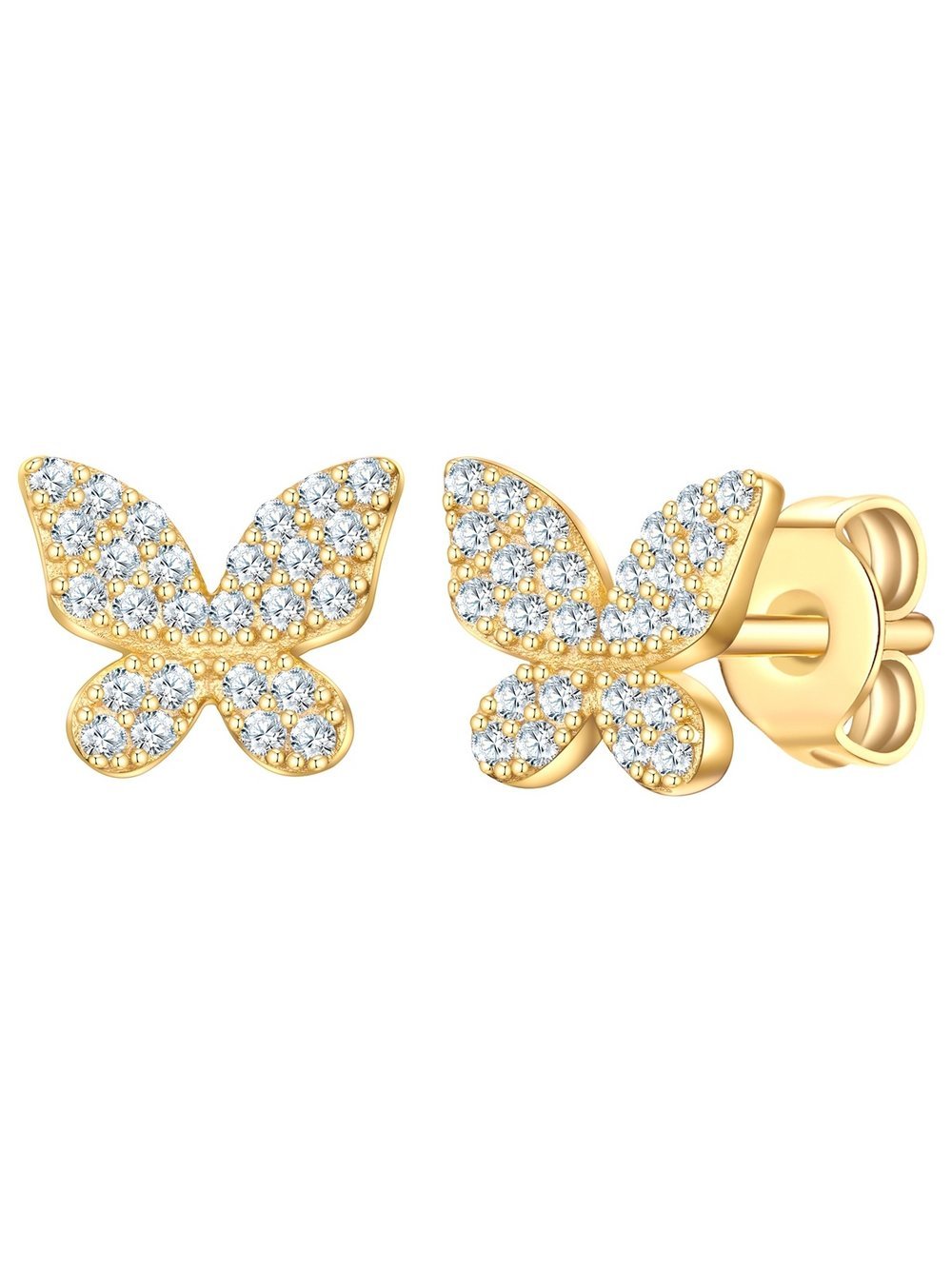 Rafaela Donata Ohrstecker -Schmetterling Damen Sterlingsilber gold, ONE SIZE