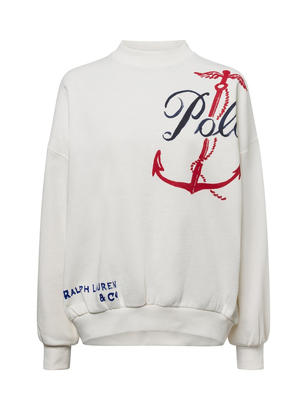 Polo Ralph Lauren Sweatshirt Damen Baumwolle weiß gemustert, M