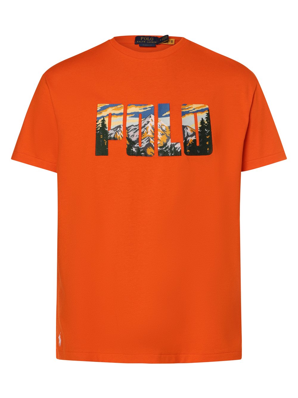 Polo Ralph Lauren T-shirt - klasyczny krój Mężczyźni Bawełna pomarańczowy jednolity, M