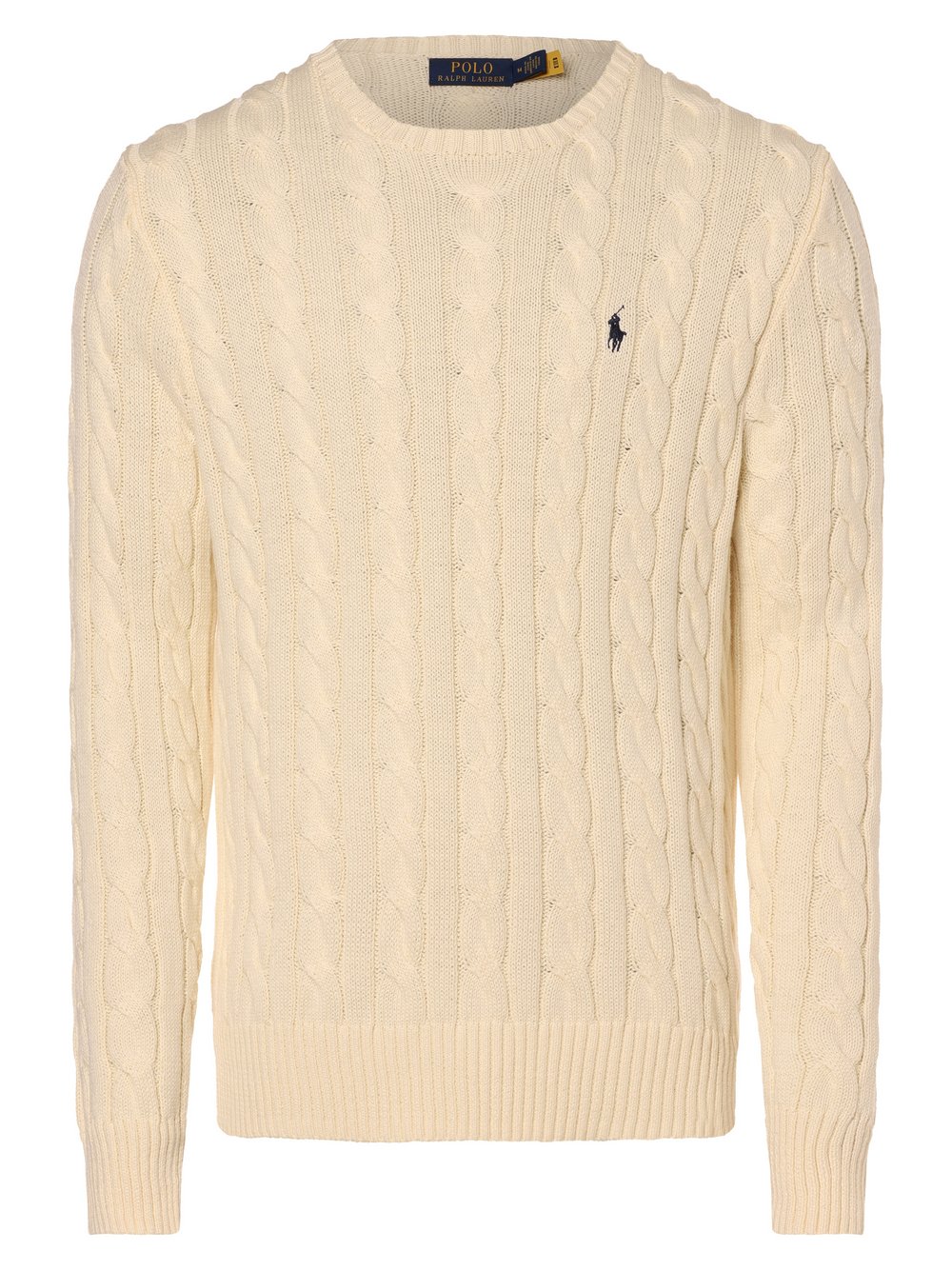 Polo Ralph Lauren Męski sweter Mężczyźni Bawełna beżowy jednolity, XXL