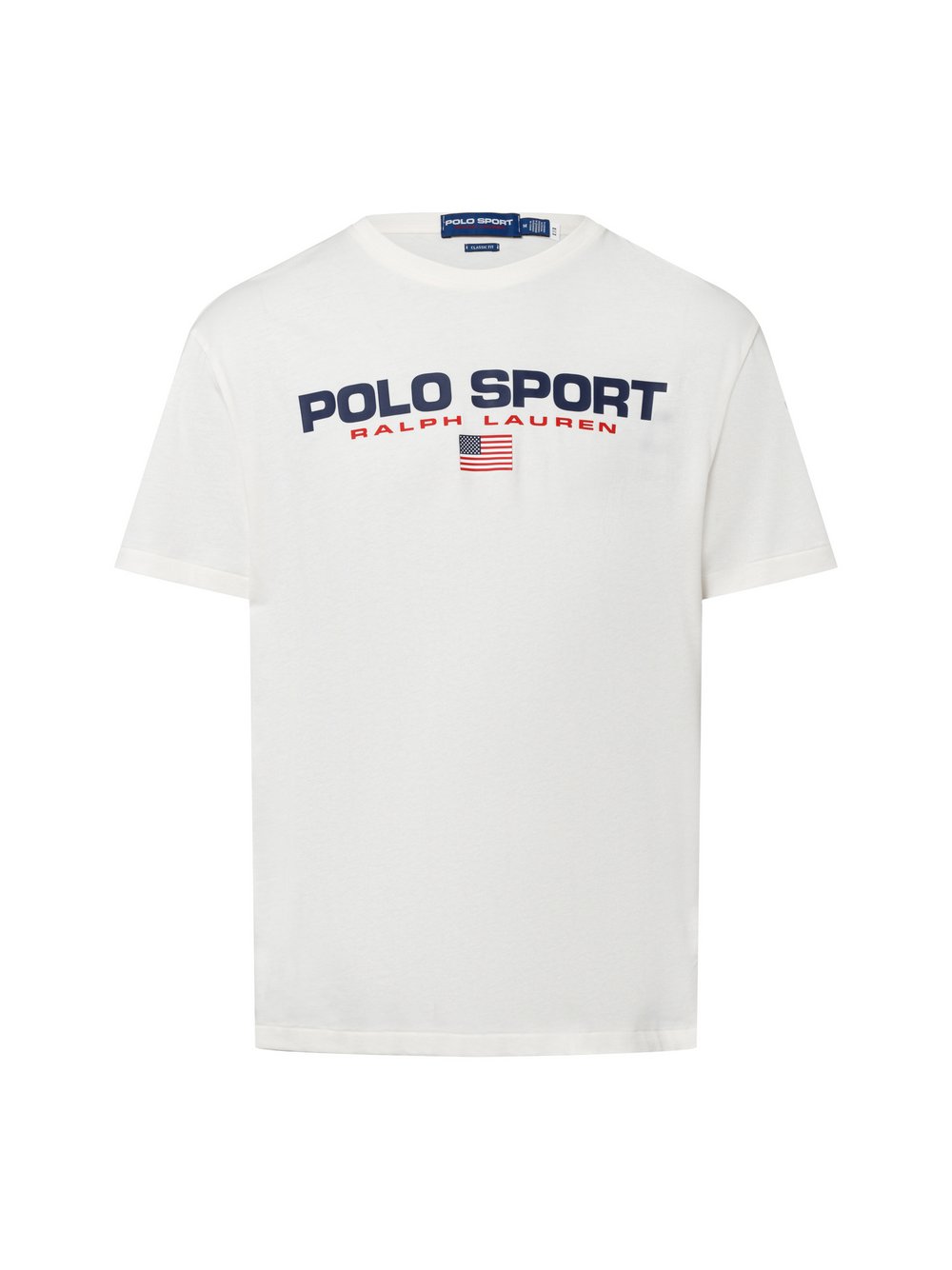 Polo Sport T-Shirt Herren Baumwolle weiß bedruckt, M