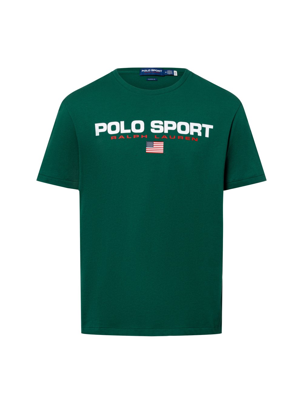 Polo Sport T-Shirt Herren Baumwolle grün bedruckt, M