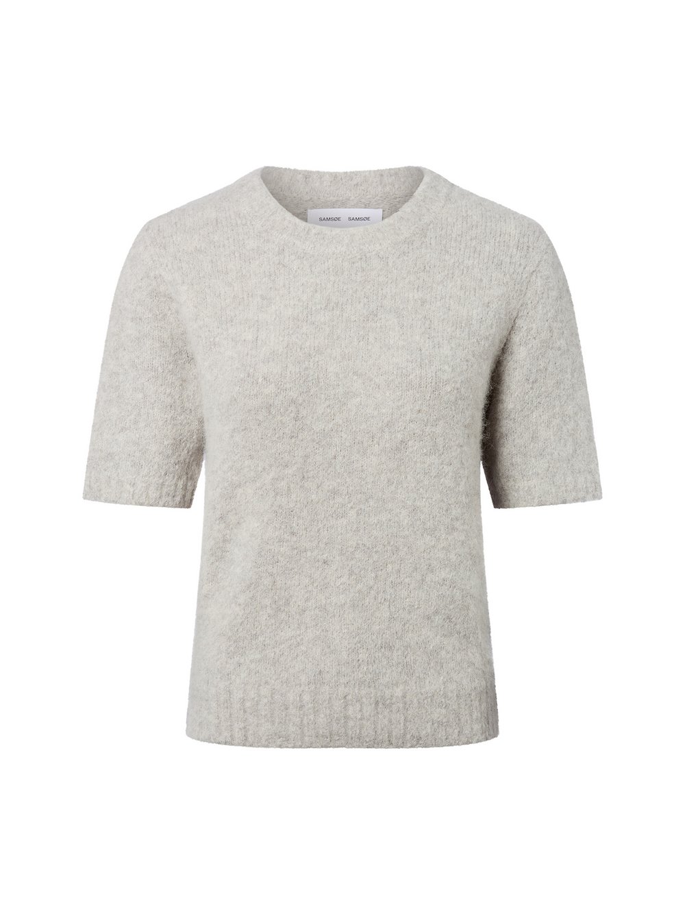 Samsøe Samsøe Kurzarm-Pullover aus Alpakawolle Damen Wolle grau meliert, S