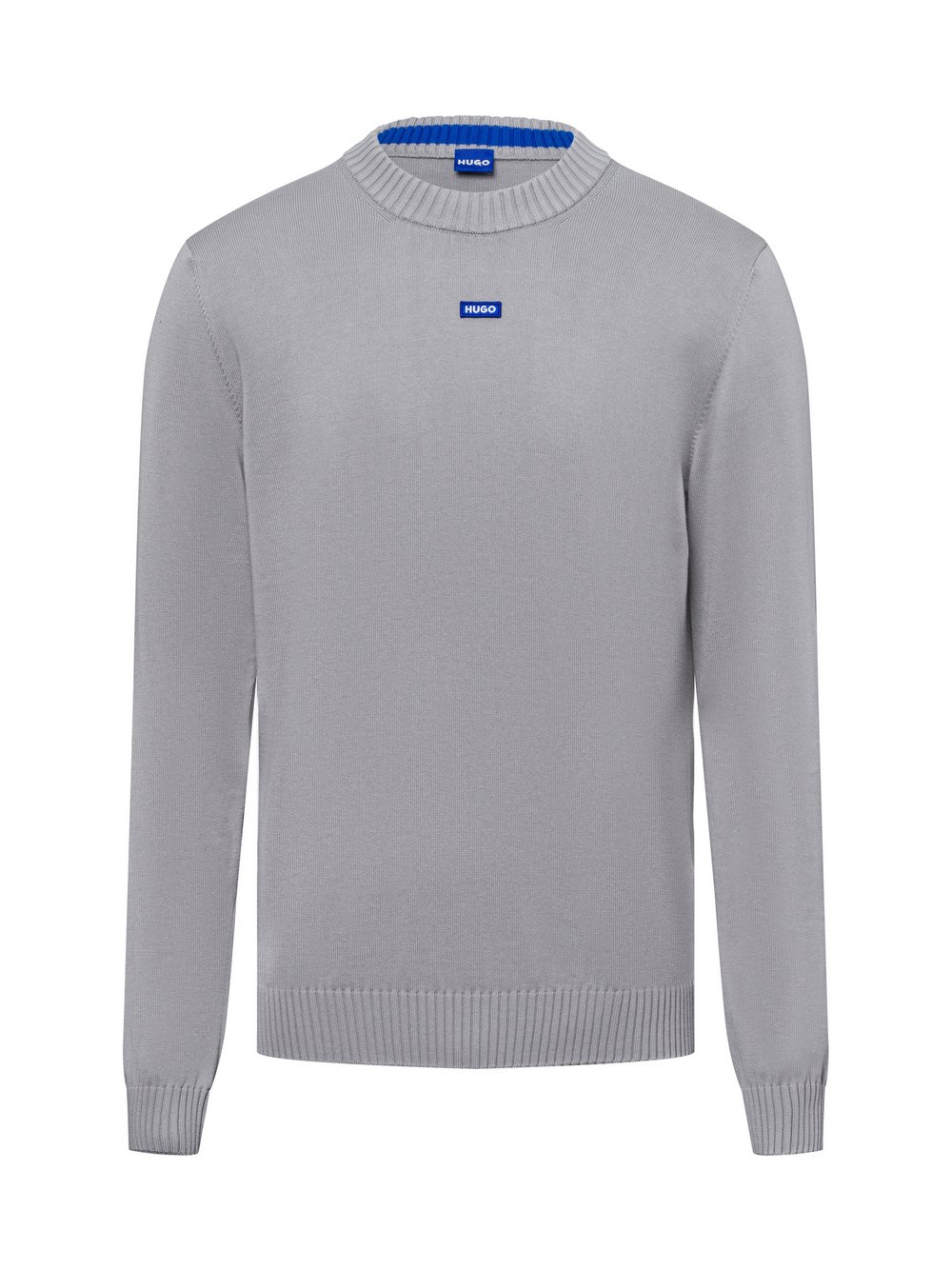 HUGO BLUE Strickpullover Herren Baumwolle grau, S